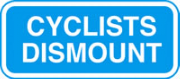 cyclists dismount no channel 