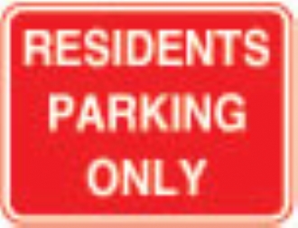 residents parking only without channel