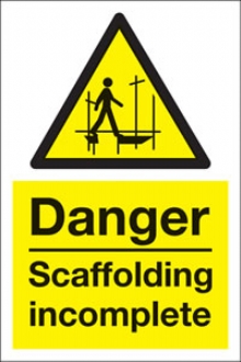 danger scaffolding incomplete 