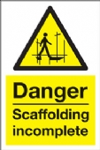 danger scaffolding incomplete 