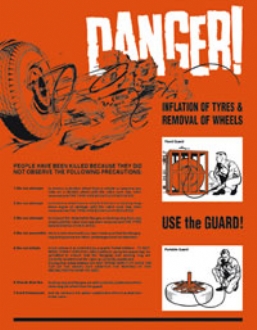danger inflatable tyres