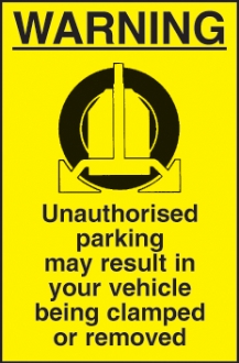 warning clamped vehicle