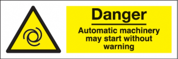 danger automatic machinery