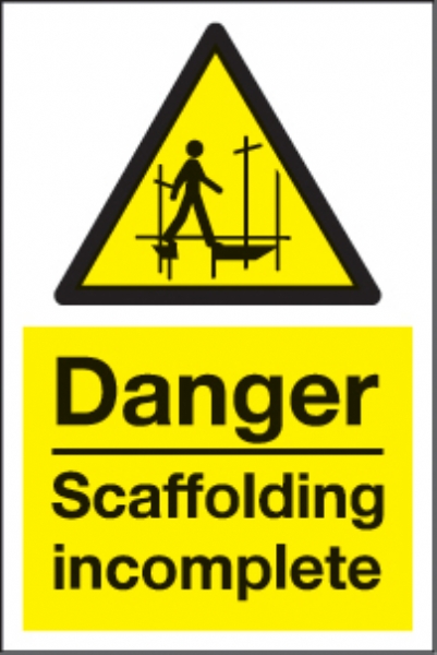 danger scaffolding incomplete 