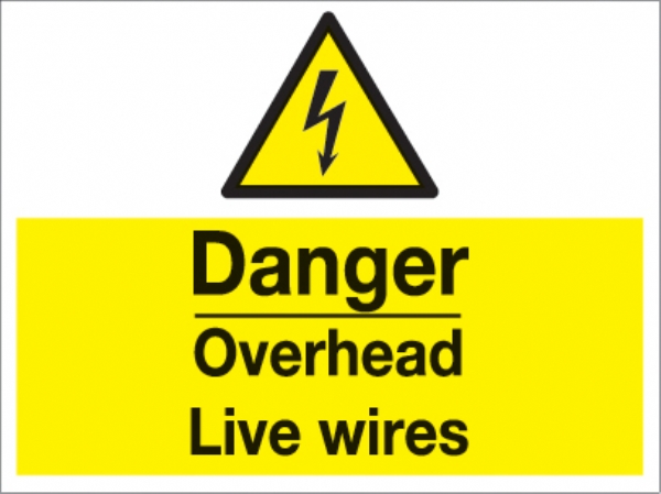 danger overhead live wires 