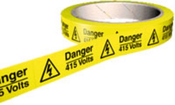 danger 415 volts on a roll 
