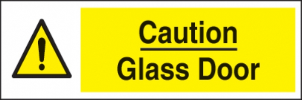 caution glass door 