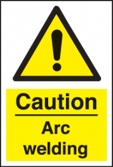 caution arc welding 