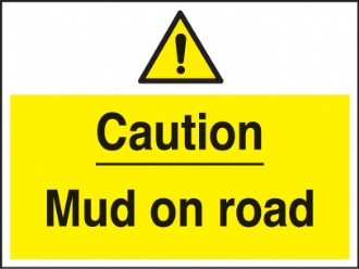 caution mud on road 