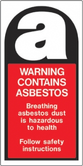 warning contains asbestos Label