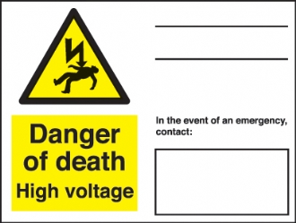 danger of death - in the event of an emerg contact.. 