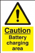 caution - battery charging area 