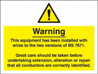 electrical wiring IEE labels (Pack 10) 