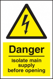 danger isolate main supply 