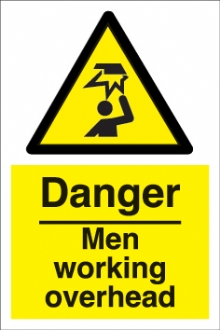 danger men working overhead 