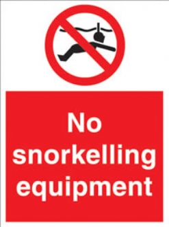 no snorkelling equipment 