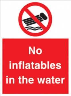 no inflatables in the water 