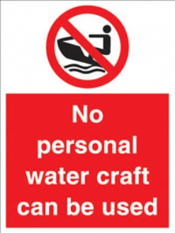no personal water craft can be used 