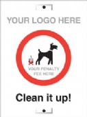 clean it up! ADD own penalty fee/ logo