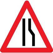 Road Narrows Sign 
