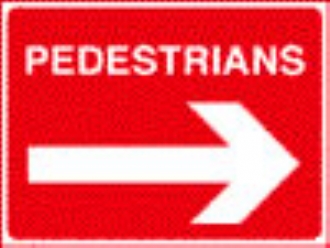 pedestrians right  white on red