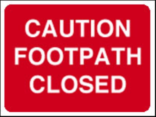 caution footpath closed 