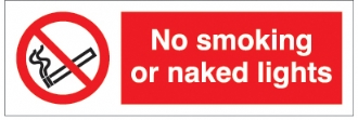 no smoking or naked lights  