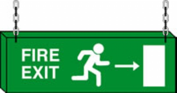double sided fire exit right 