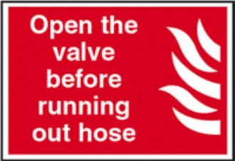 open the valve before running hose