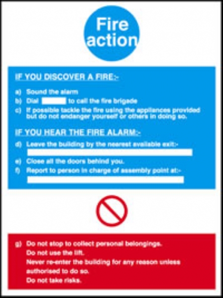 fire action if you discover 