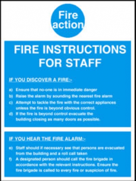 fire instructions to staff 