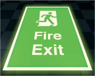 floor fire exit  - photoluminescent