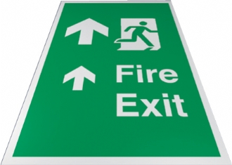 fire exit floor signs 