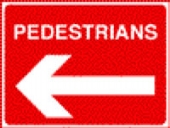 Pedestrians arrow left  
