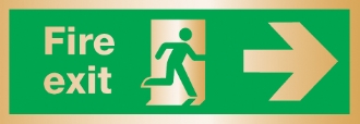 fire exit arrow right (Brushed Aluminium)