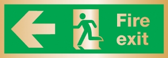 fire exit arrow left (Brushed Aluminium)