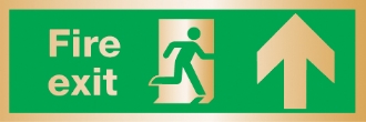 fire exit arrow up (Brushed Aluminium)