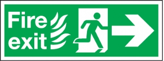 fire exit/running man arrow right 