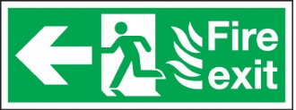 fire exit/running man arrow left 