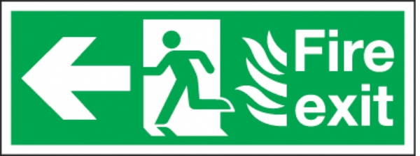 fire exit/running man arrow left 