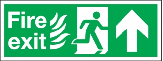 fire exit/running man arrow up 