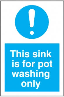 this sink is for pot washing only 