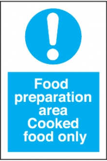 food preperation area - cooked food only 