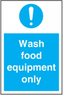 wash food equipment only 