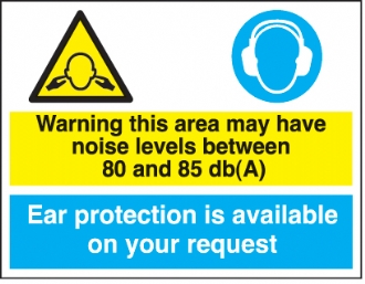 warning noise levels 80-85 db(a)
