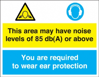 this area may have noise level 85db(a)