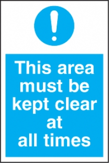 this area must be kept clear all times 
