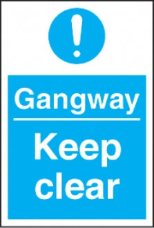 gangway keep clear  