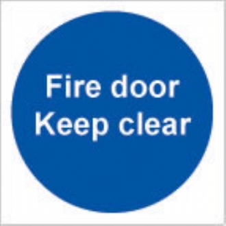 Fire door keep clear  