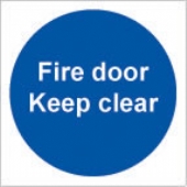 Fire door keep clear  